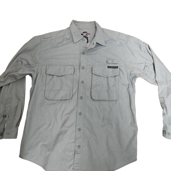Ex Officio Shirt Mens Large Gray Adventure Travel Long Sleeve Button Up Outdoor - Picture 1 of 6